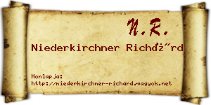 Niederkirchner Richárd névjegykártya