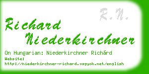 richard niederkirchner business card