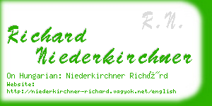 richard niederkirchner business card